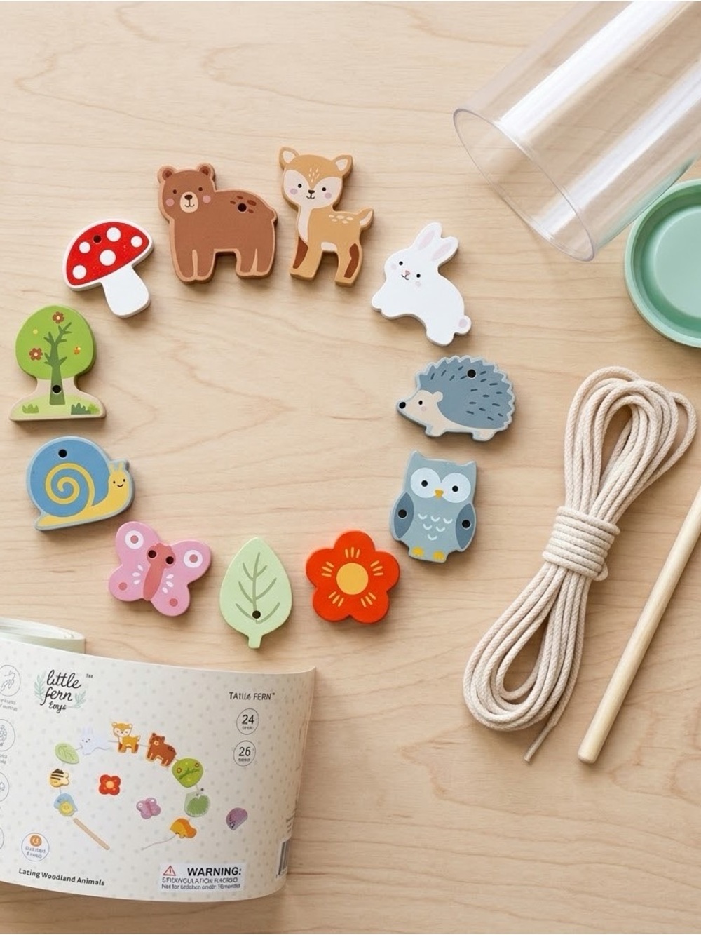 Woodland Animal Lacing Beads Set - Multicolor